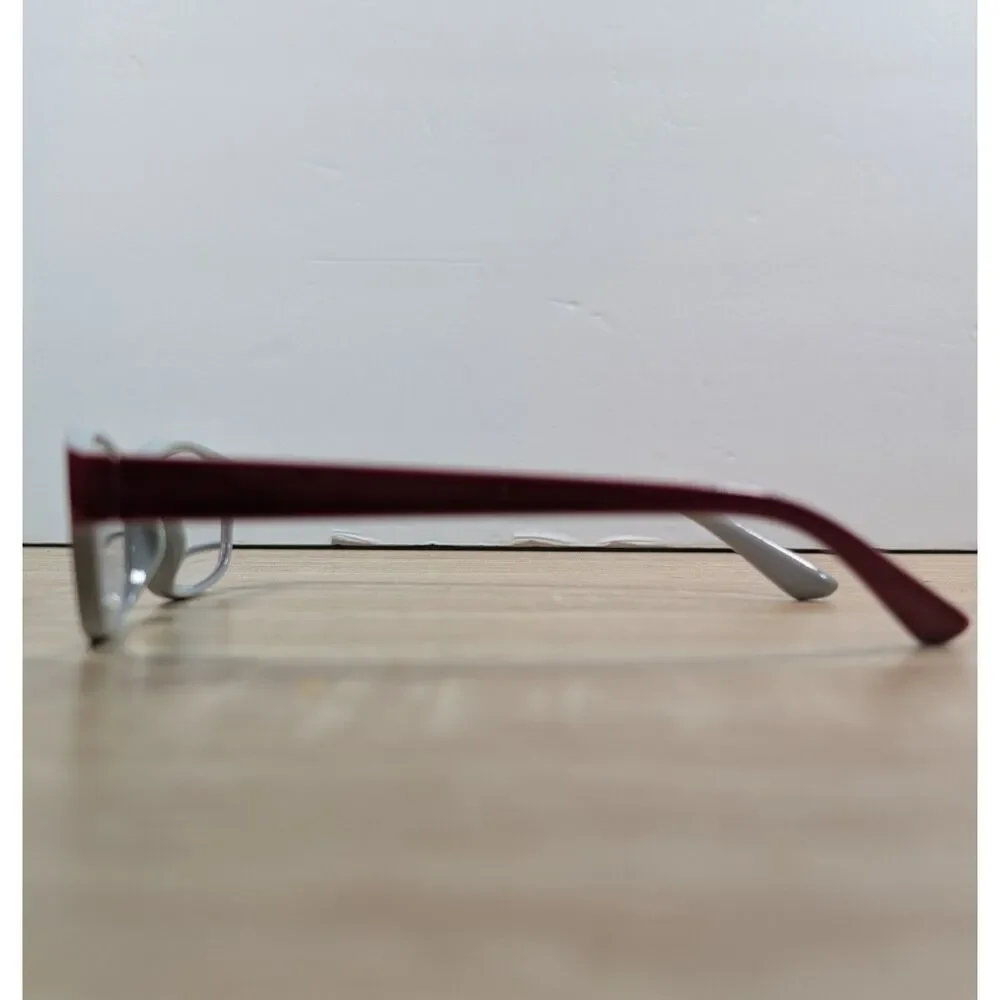 Burgundy Gray Rectangular Reading Glasses +1.50 Lightweight Plastic Frames